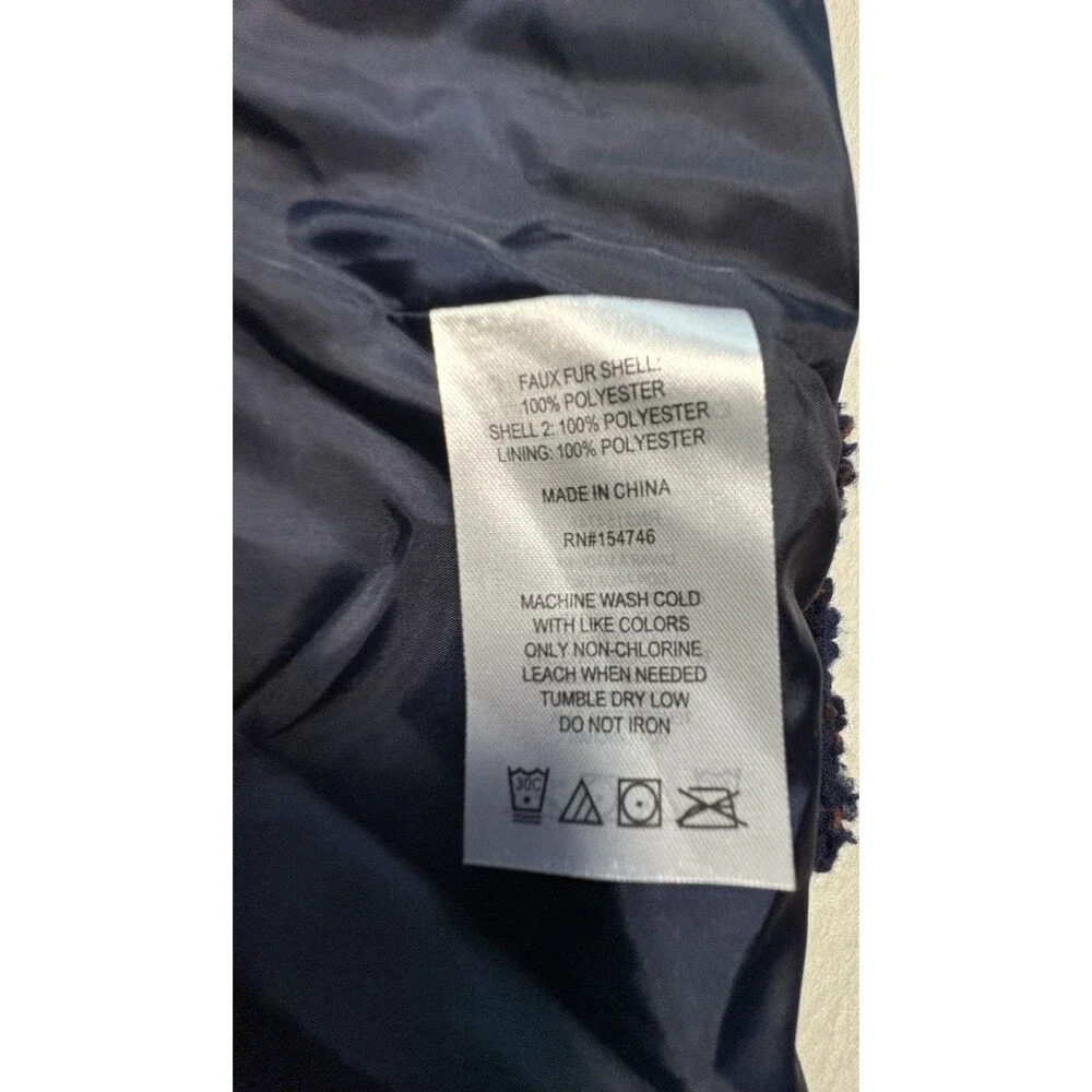 NWT Mountain and Isles Sherpa Fleece Navy Blue Jacket Mens M Lined Full Zip